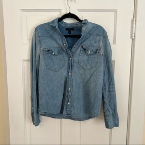 J. Crew denim button snap shirt